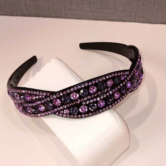 Sparkly Rhinestone Headband Fashionista Chic Bold Bohemian Summer Fun 70s Disco - Picture 3 of 6